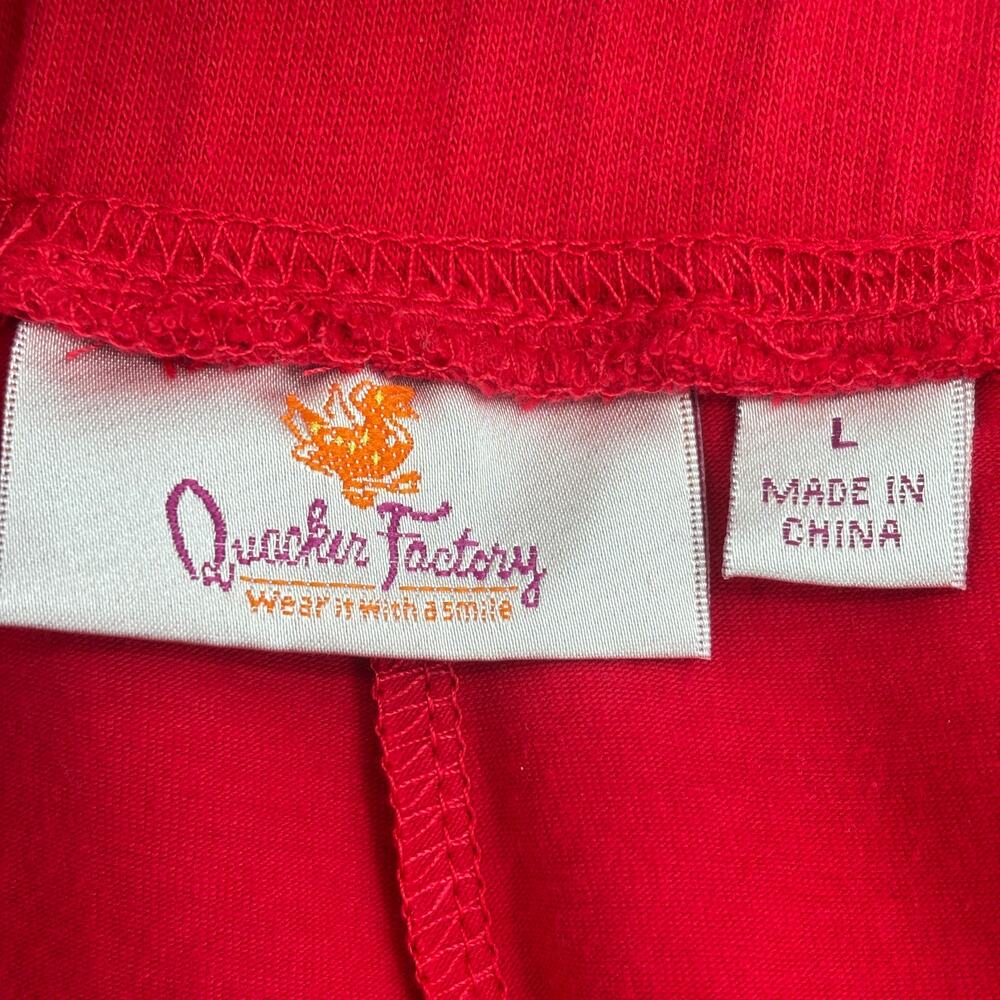Quacker Factory Pull On Skort Size L Red French T… - image 2